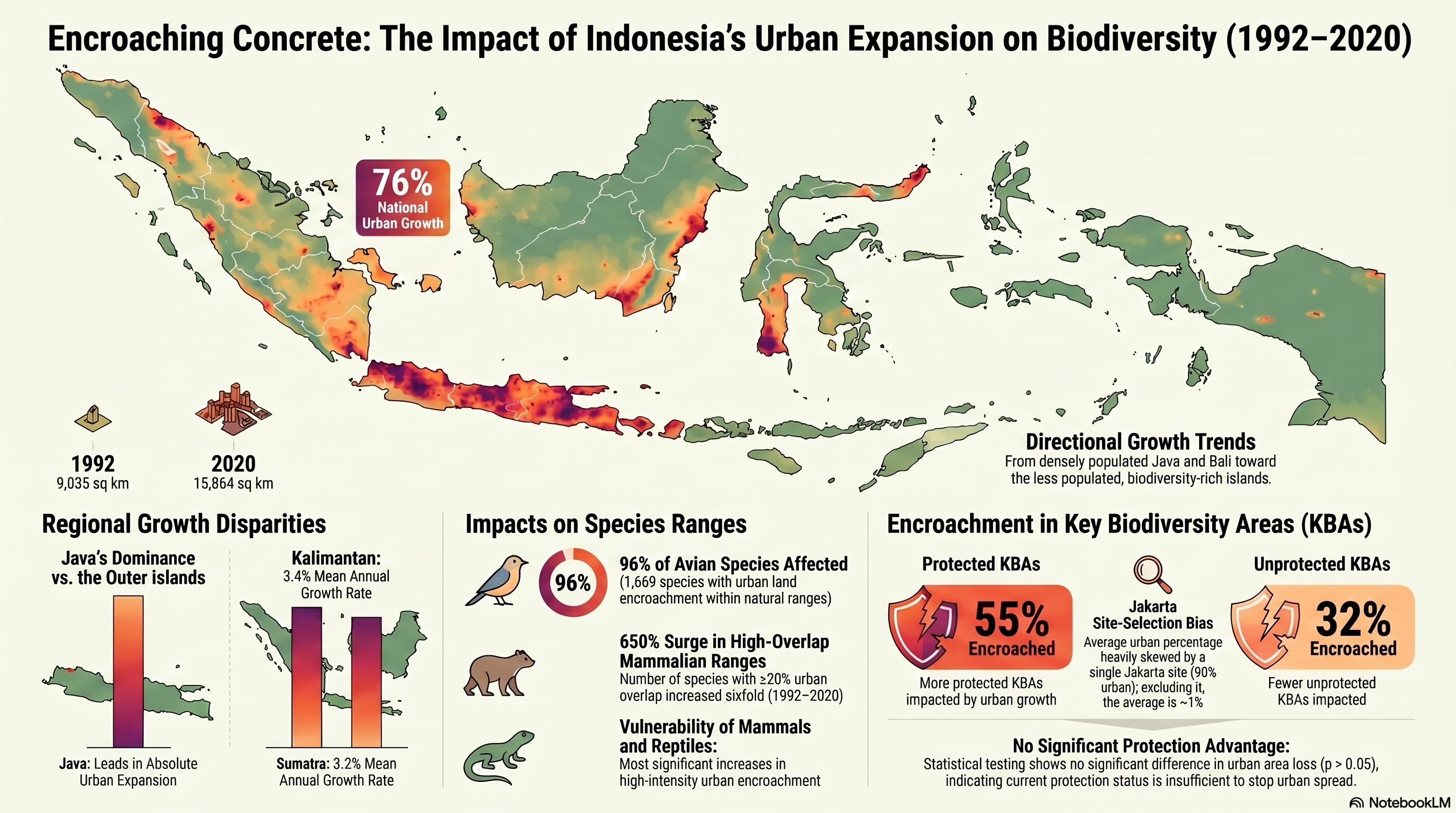Urban expansion in KBAs in Indonesia